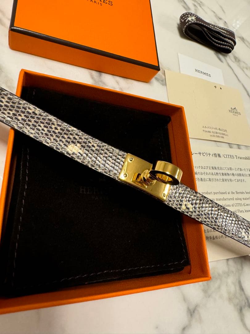 未使用　エルメス　ケリー　ドゥブルトゥール　オンブレ　リザード