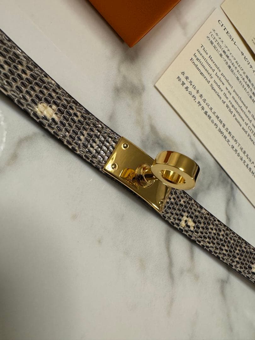 未使用　エルメス　ケリー　ドゥブルトゥール　オンブレ　リザード