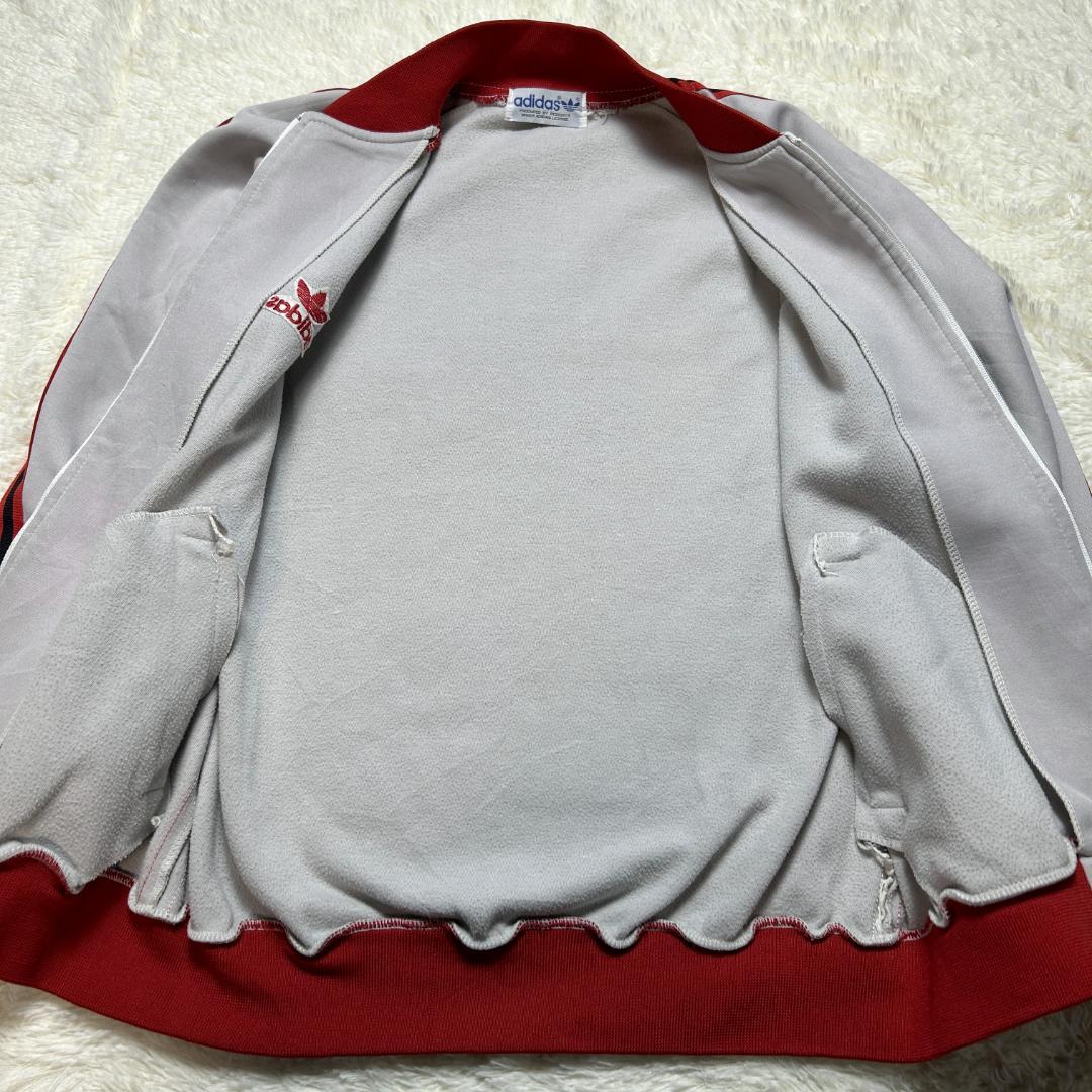 希少✨80s アディダス トラックジャケット デサント ジャージ L相当 赤