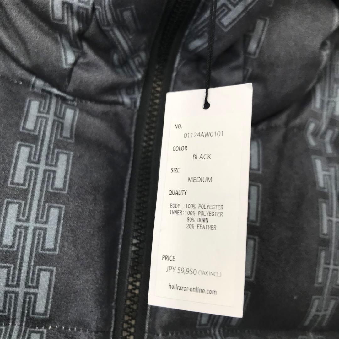 【未使用】ヘルレイザー　ダウンジャケット　M　チャコール　総柄