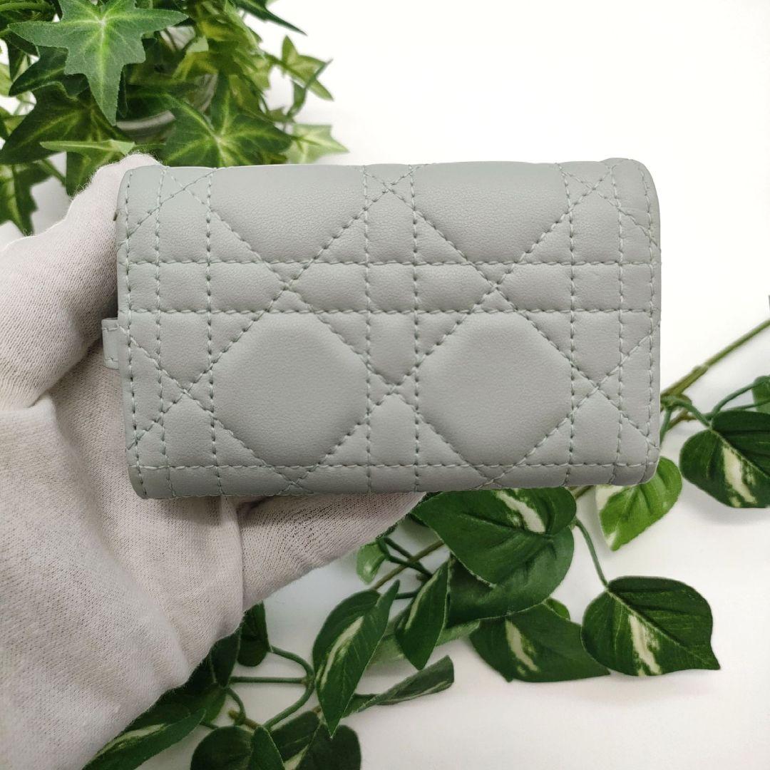 ディオール　キーケース　キーリング　カナージュ　ライトブルー　ディオールチャーム