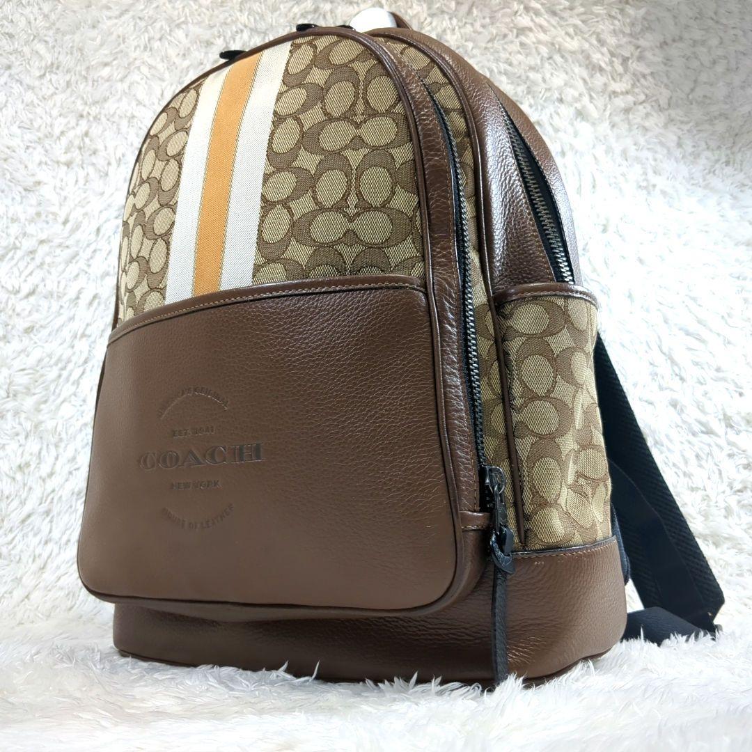 COACH コーチ リュック トンプソン シグネチャー ジャガード ブラウン