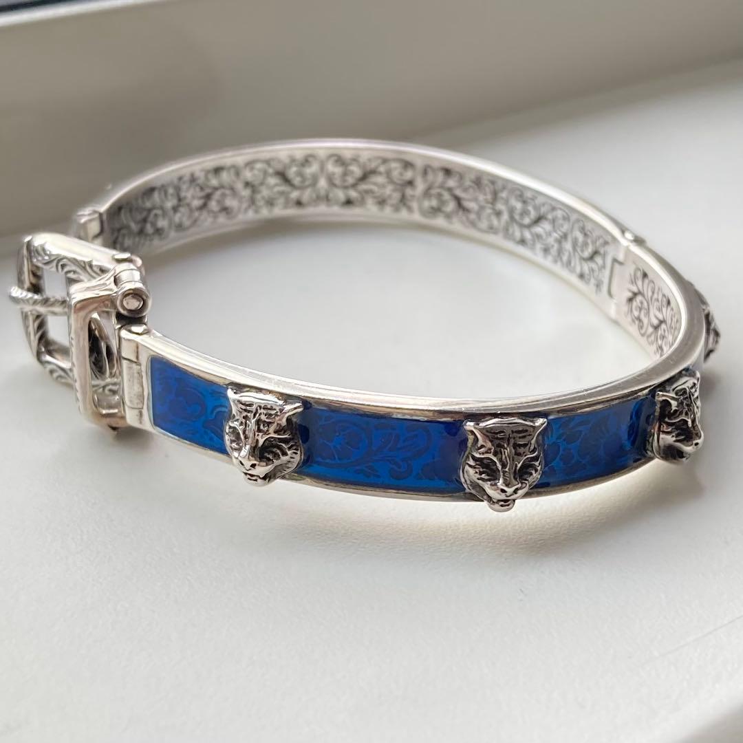 希少 GUCCI タイガーヘッド ガーデン シルバー925 バングル ミケーレ