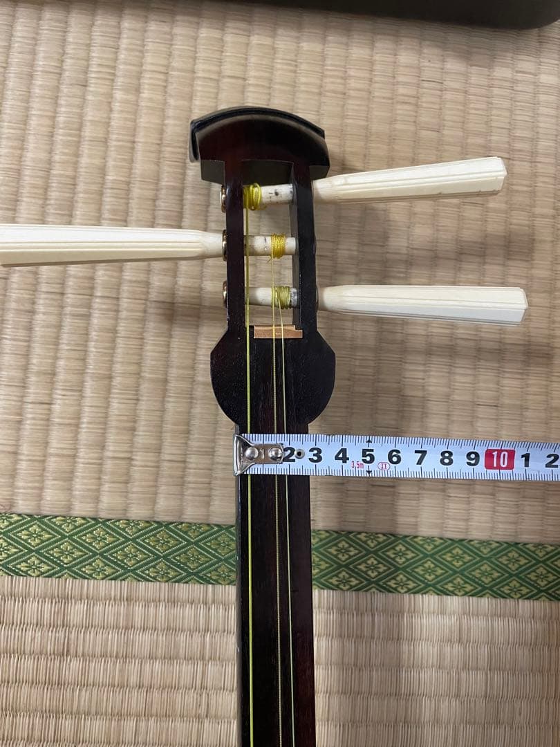 三味線　紫檀 金細　18k印　破れなし