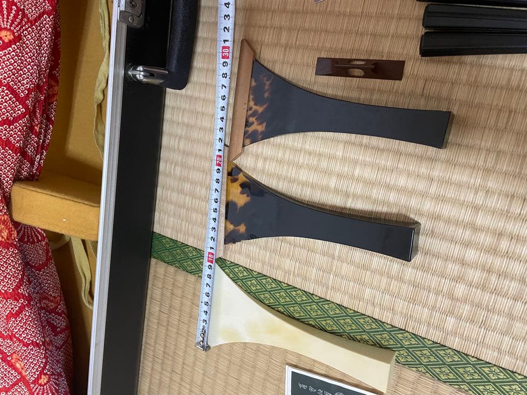 三味線　紫檀 金細　18k印　破れなし