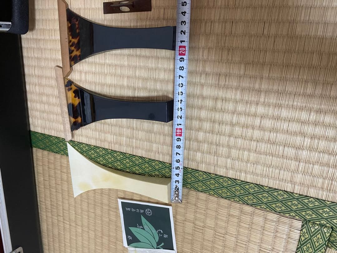 三味線　紫檀 金細　18k印　破れなし