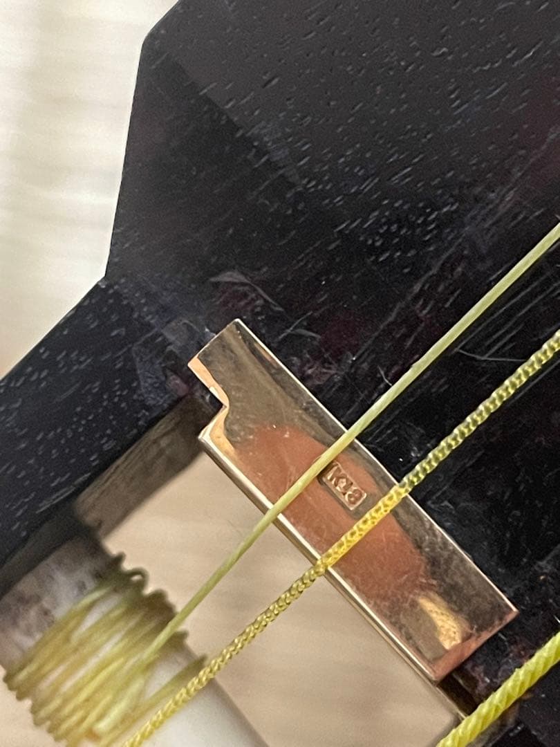 三味線　紫檀 金細　18k印　破れなし