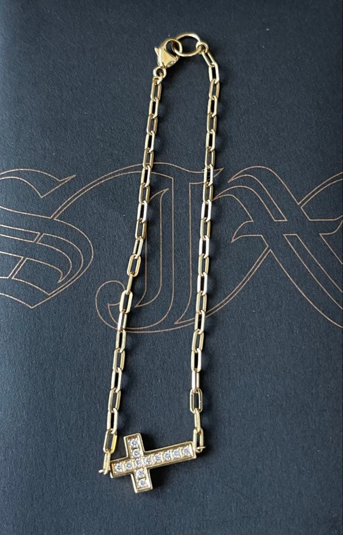 SJX K18YG クロスダイヤ ブレスレット - メルカリ