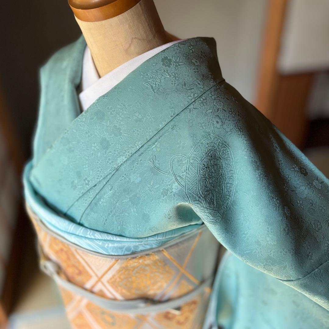 正絹汕頭刺繍訪問着4点フルセット◎全品未使用！コーディネート品格