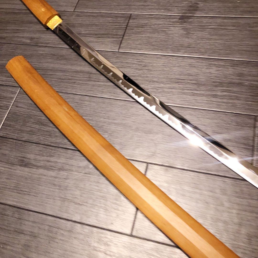 模造刀 白鞘 段平　居合刀 刃文 拵え　太刀