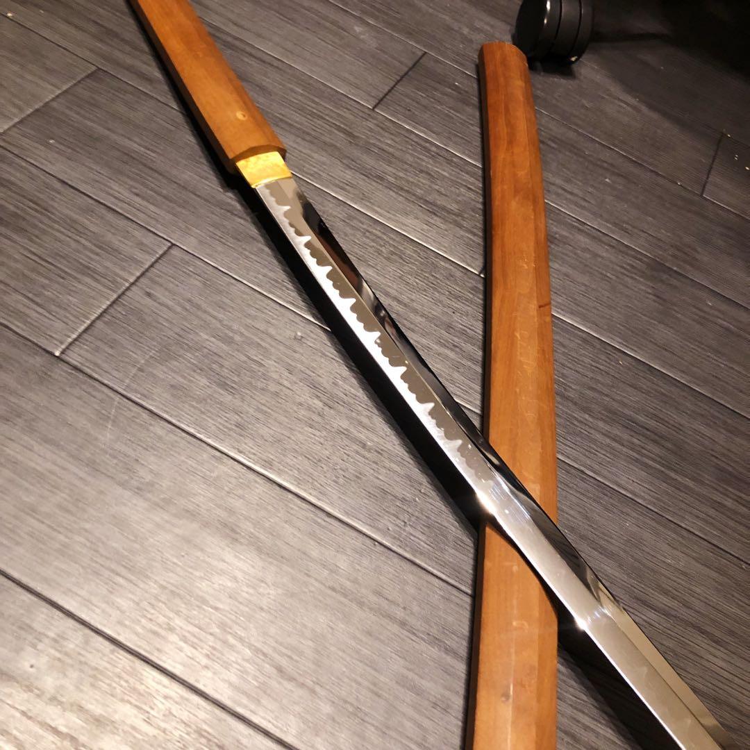 模造刀 白鞘 段平　居合刀 刃文 拵え　太刀