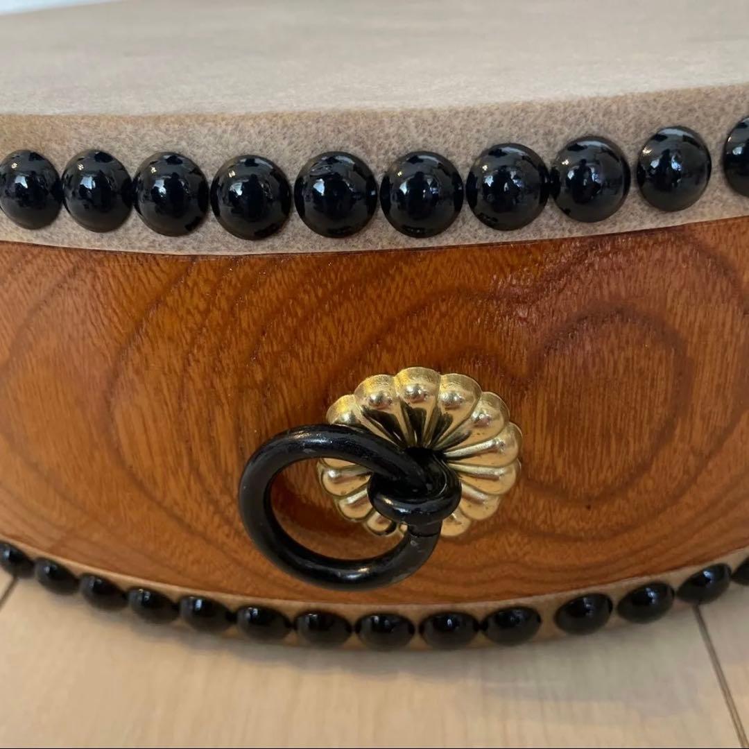 和太鼓 平太鼓 33cm 1尺1寸　和楽器 上鳴 日本製　くりぬき　本革