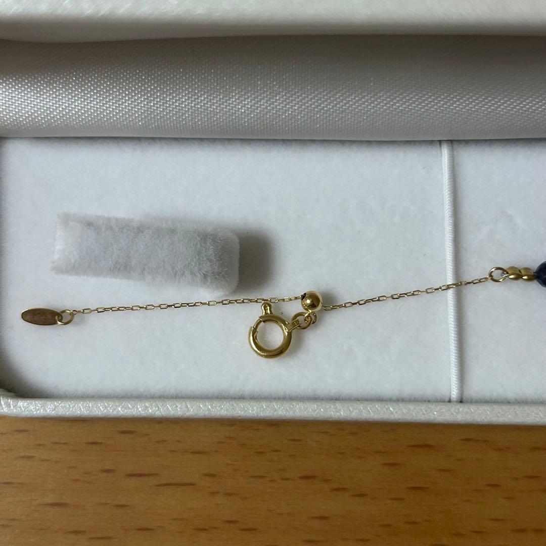 k18 スライドアジャスター付き　ブラックサファイアブレスレット