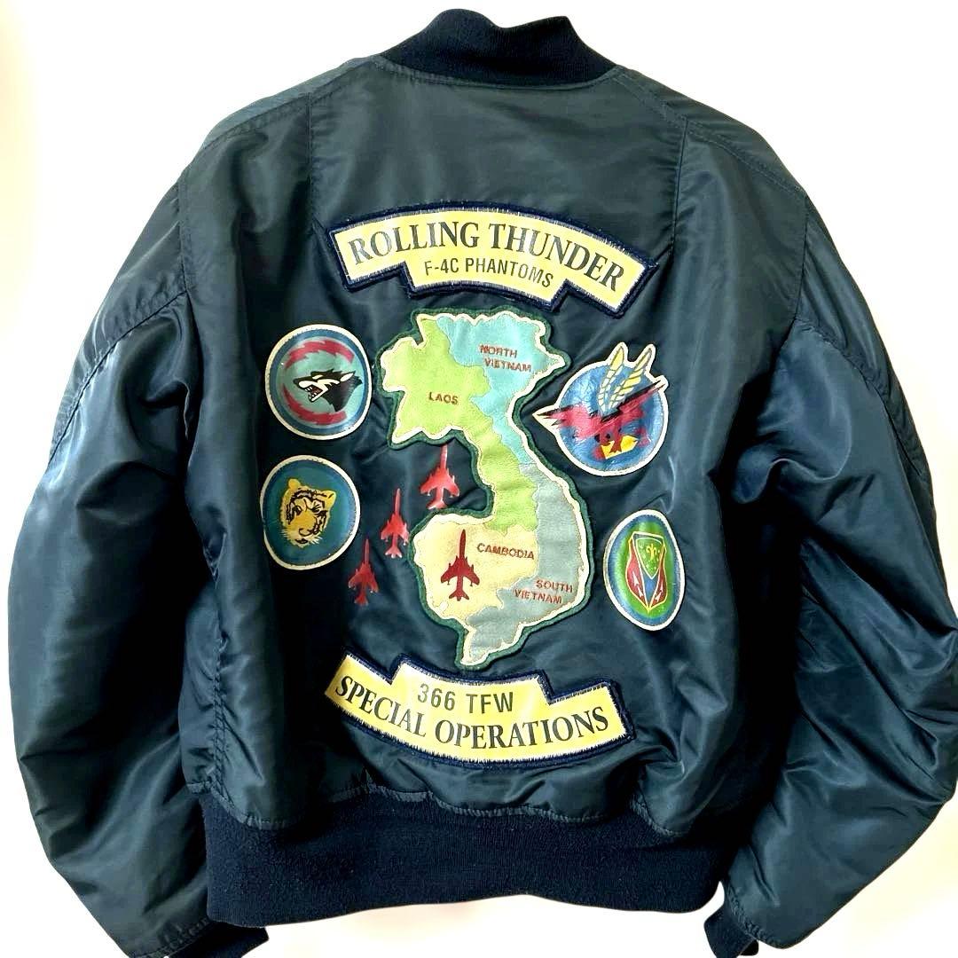 80'AVIREX リバーシブルMA-1ジャケット ローリングサンダー Mサイズ