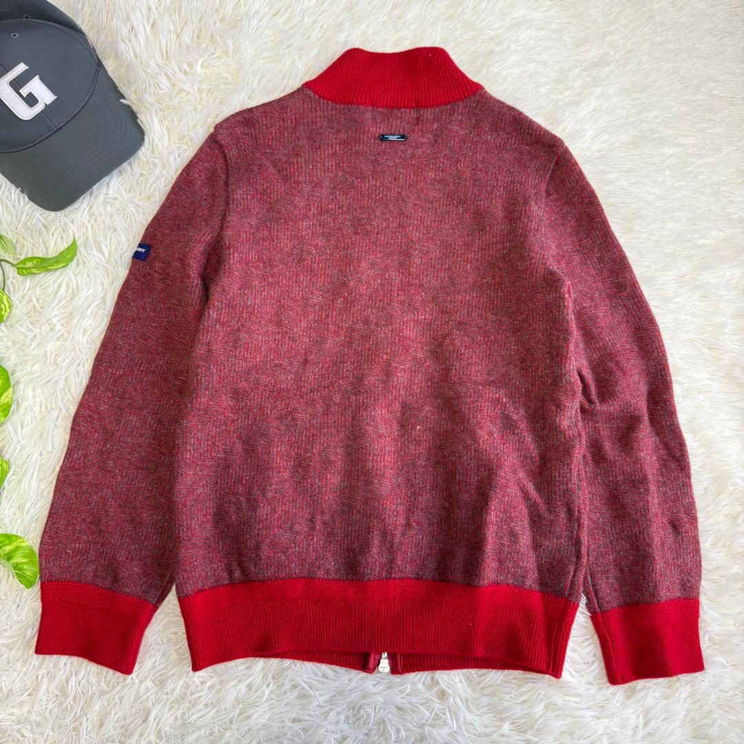 【マスターバニー】美品 ジップジャケット ニット レッド 4サイズ メンズ