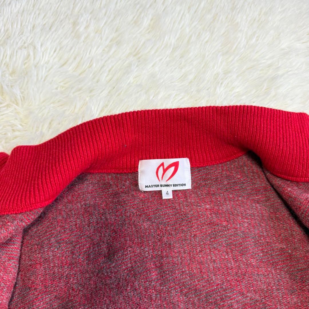 【マスターバニー】美品 ジップジャケット ニット レッド 4サイズ メンズ