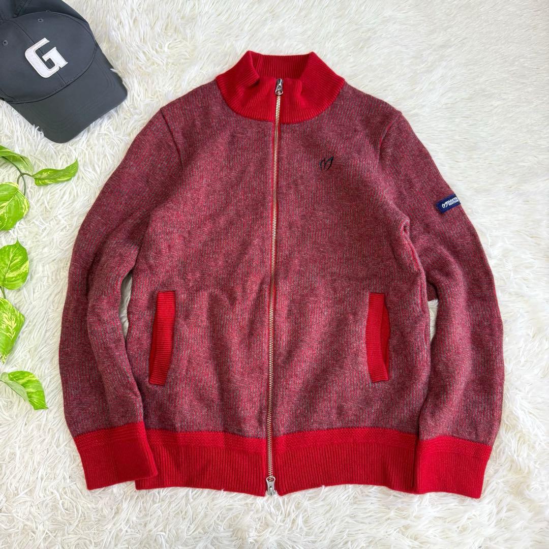 【マスターバニー】美品 ジップジャケット ニット レッド 4サイズ メンズ