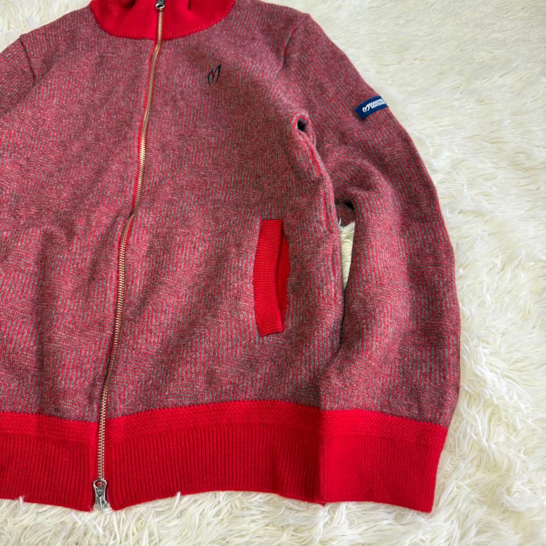【マスターバニー】美品 ジップジャケット ニット レッド 4サイズ メンズ