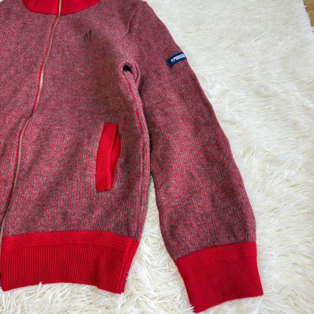【マスターバニー】美品 ジップジャケット ニット レッド 4サイズ メンズ