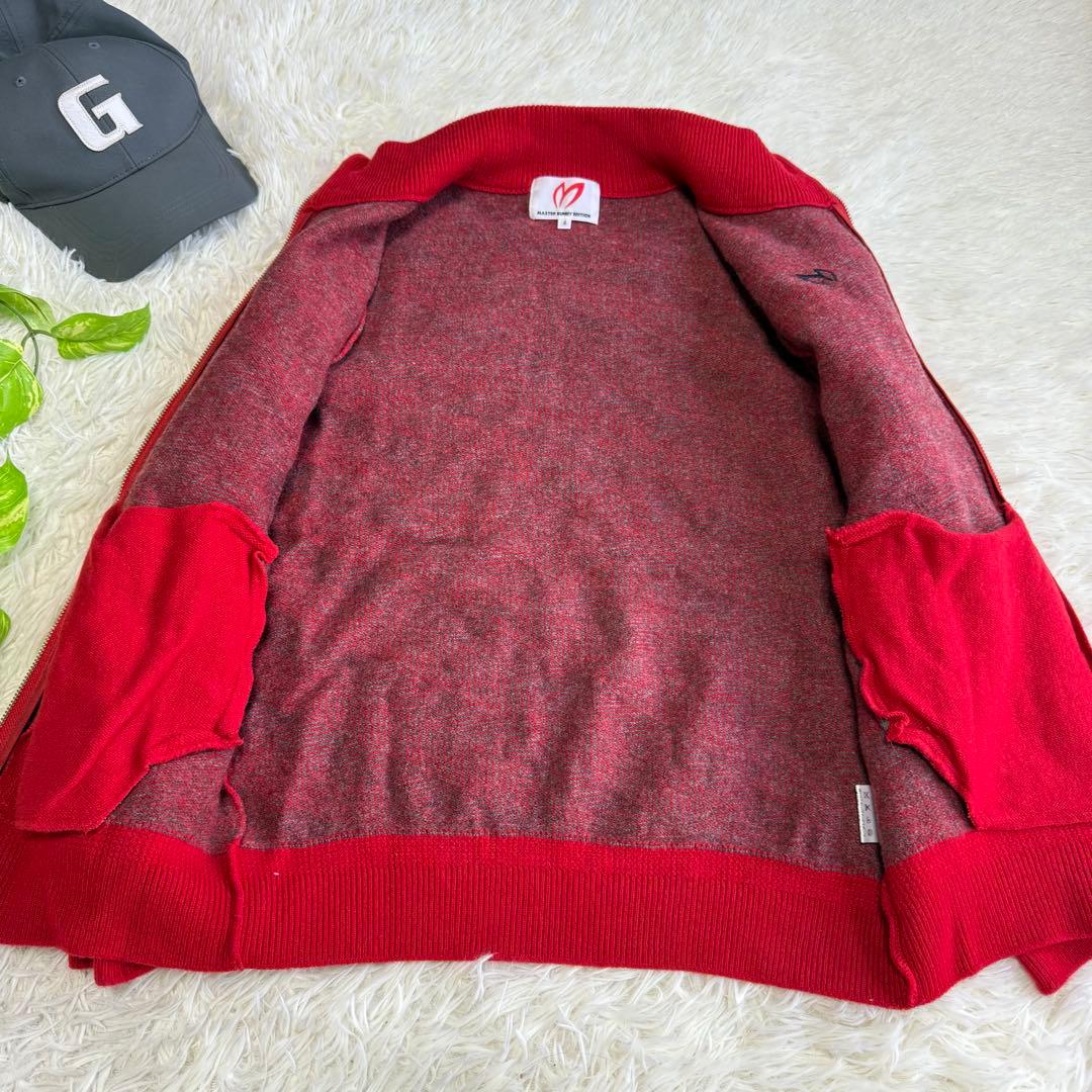 【マスターバニー】美品 ジップジャケット ニット レッド 4サイズ メンズ
