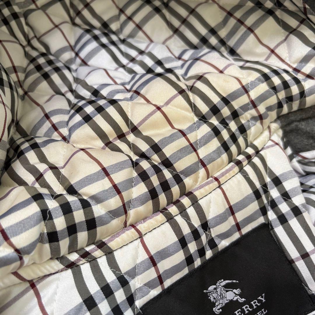 バーバリーブラックレーベル ダッフルコート ノバチェック グレー