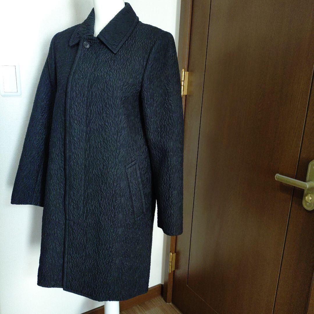 【美品】コムデギャルソン　ロングコート　ブラック　総柄