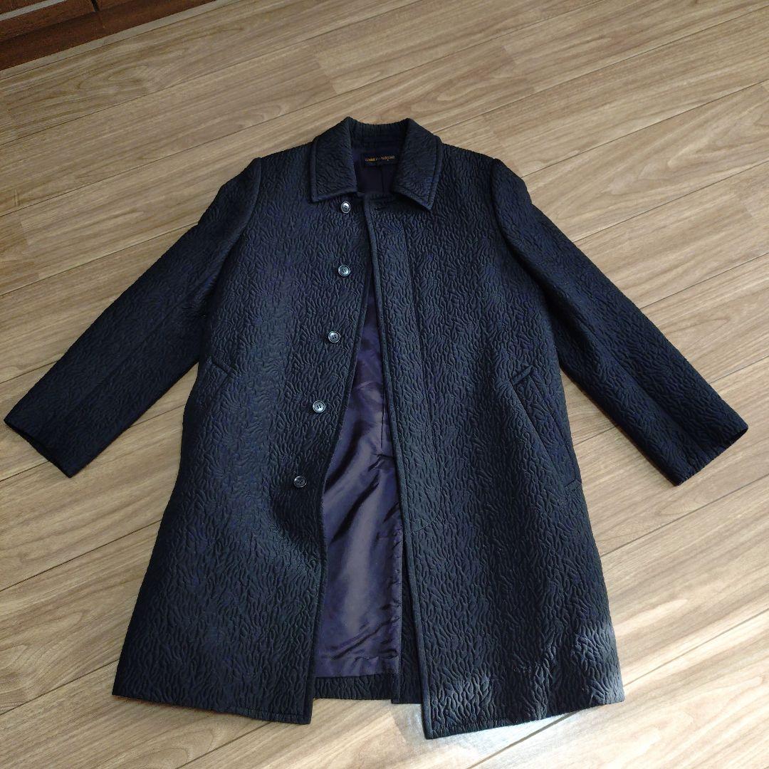 【美品】コムデギャルソン　ロングコート　ブラック　総柄