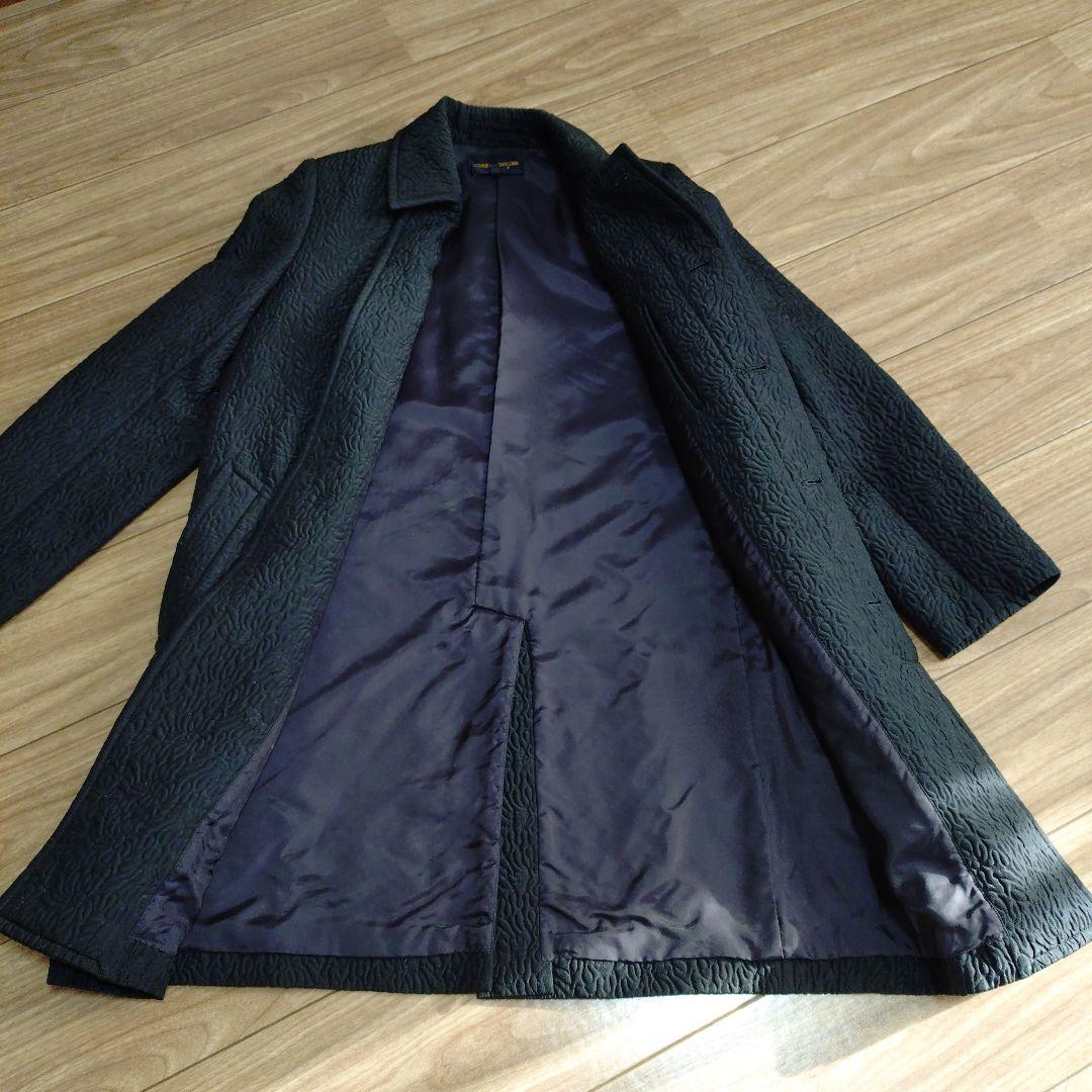 【美品】コムデギャルソン　ロングコート　ブラック　総柄