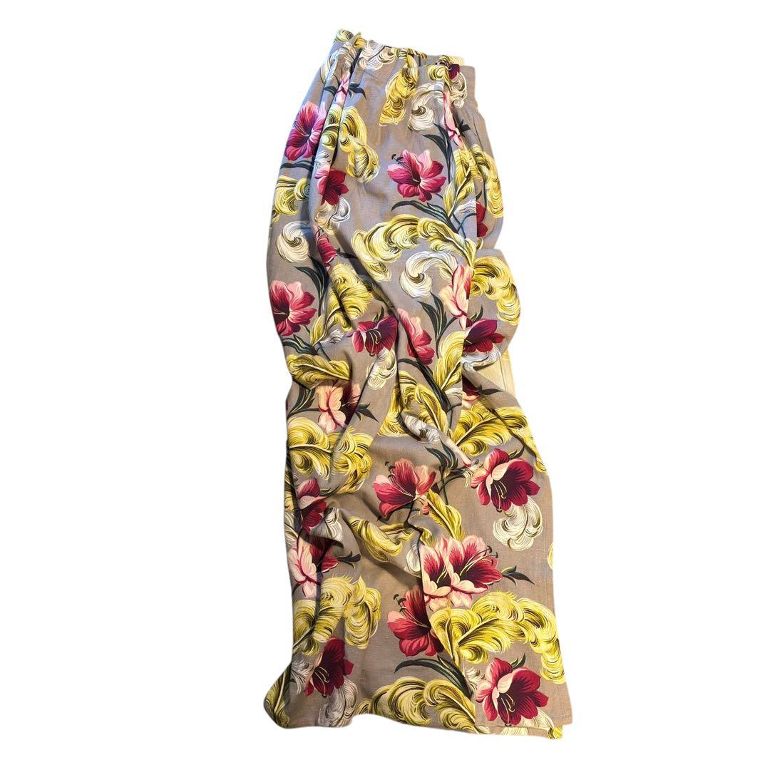 アメリカンインテリア50年代ヴィンテージカーテン花柄カスリミッドセンチュリー