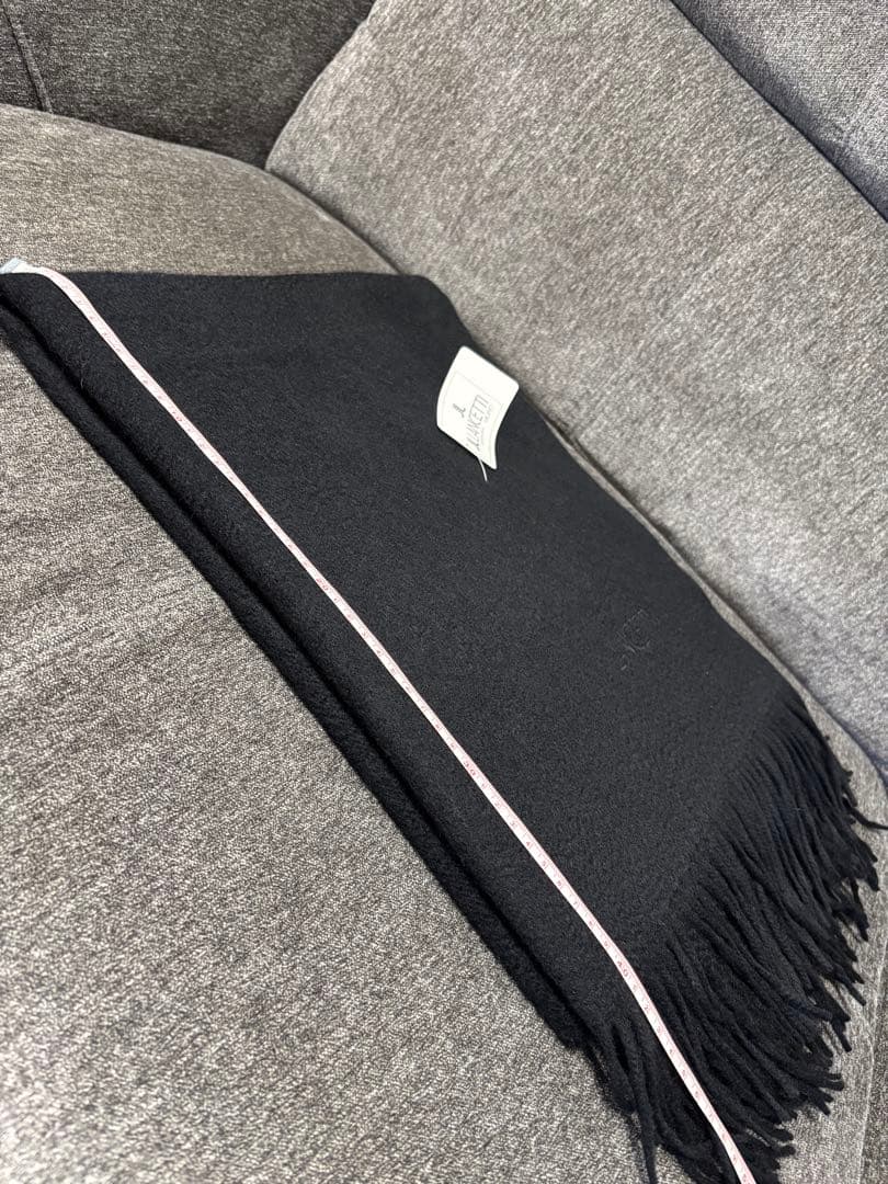 LANCETTI イタリア　カシミア100 大判　ストール　マフラー　ブラック