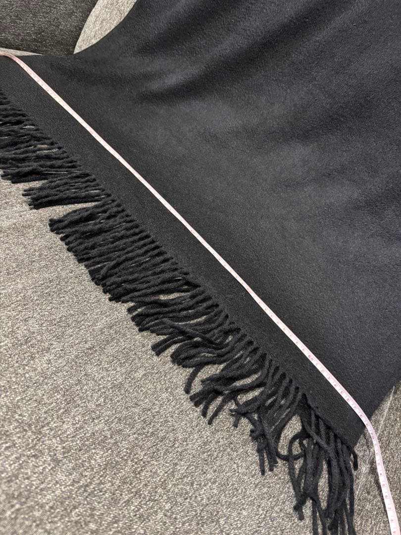 LANCETTI イタリア　カシミア100 大判　ストール　マフラー　ブラック