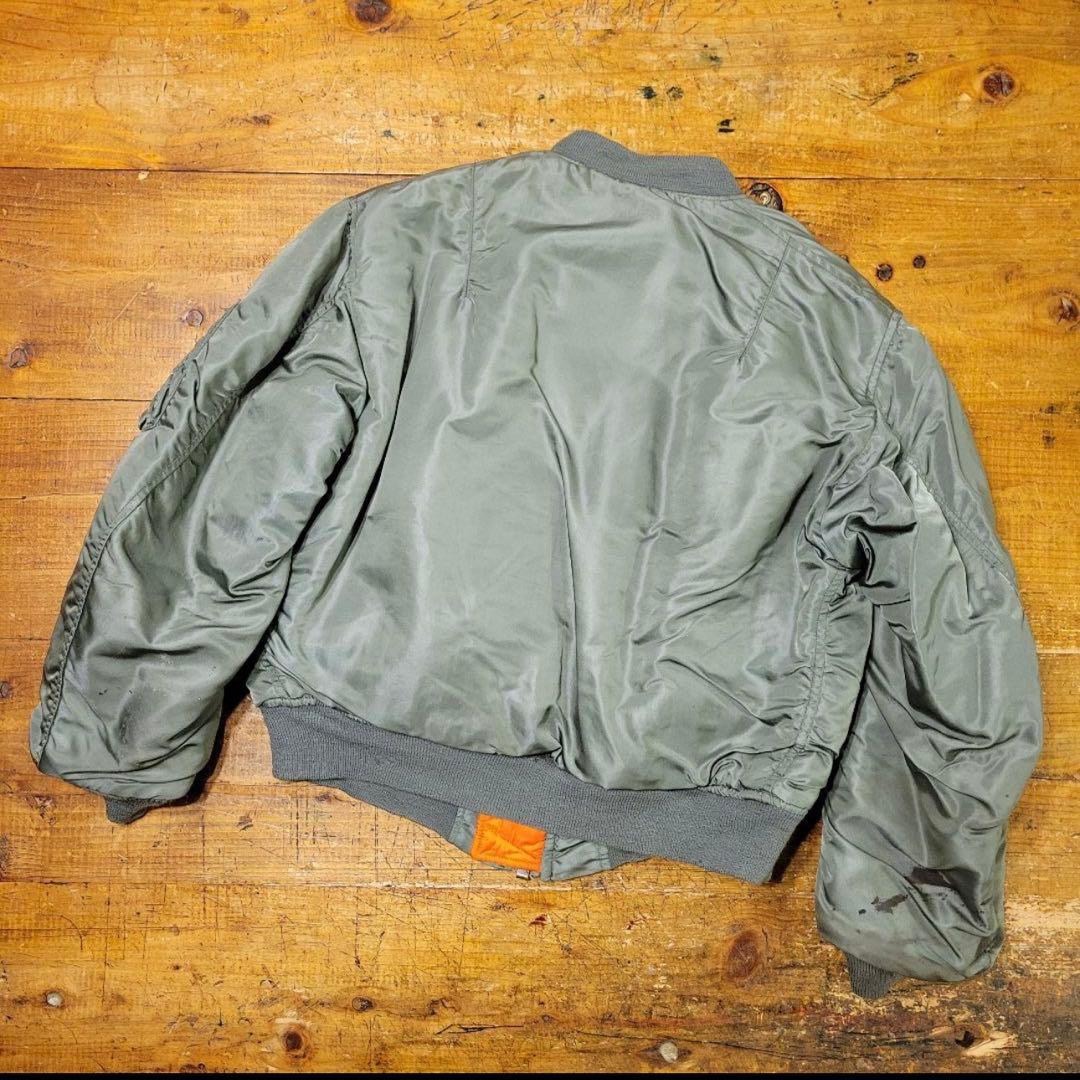 希少 60's USA製 vintage ALPHA MA-1 短丈 グリーン