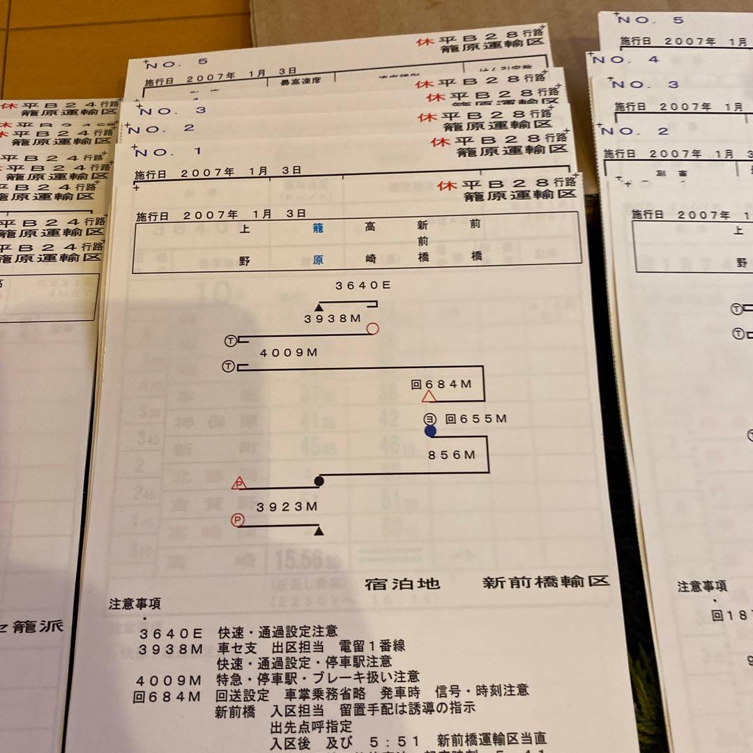 鉄道 スタフ 籠原区 休平、休 12行路 鉄道 スタフ 籠原区 10行路 平