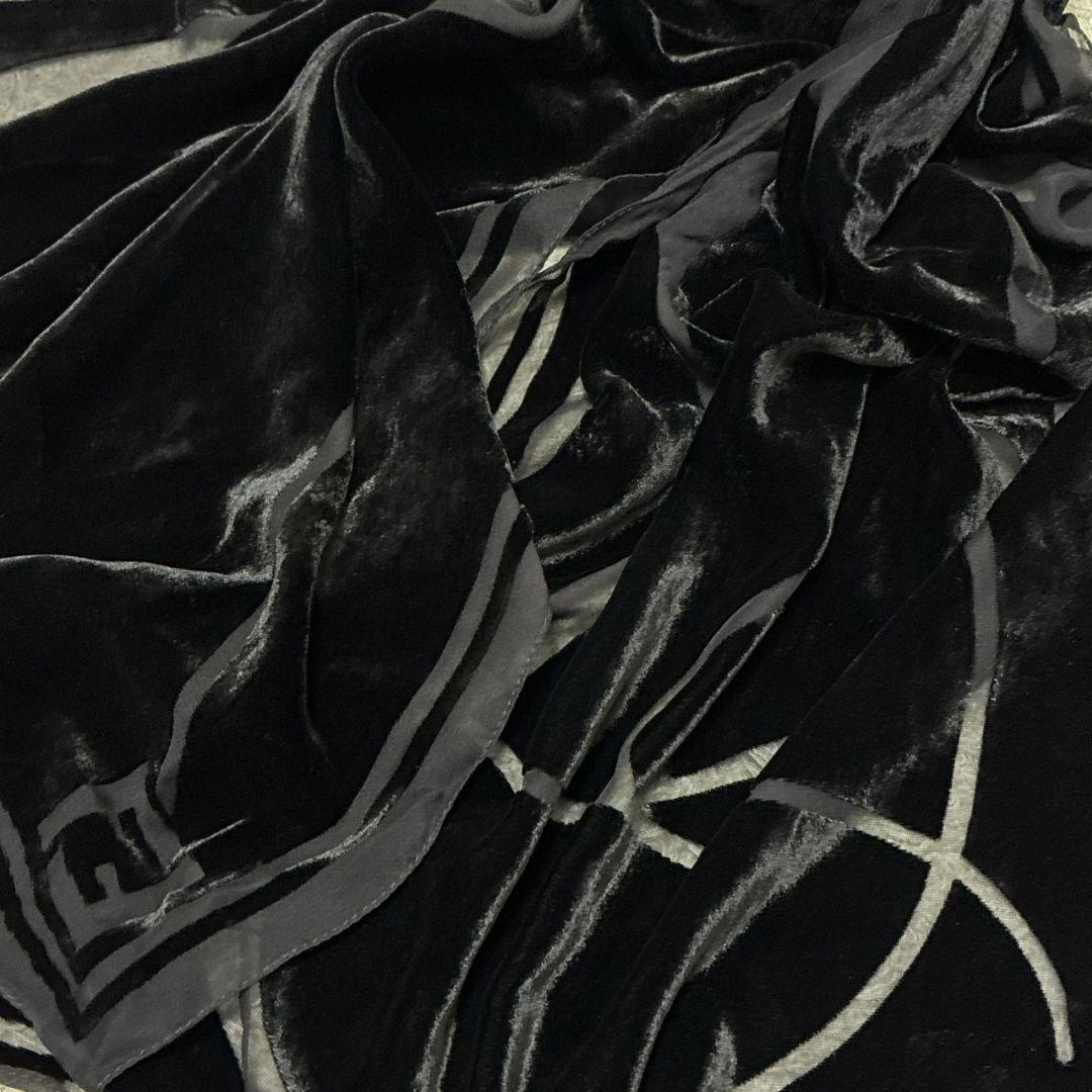 【美品】FENDI フェンディ ストール ベロア シルク混 イタリア製