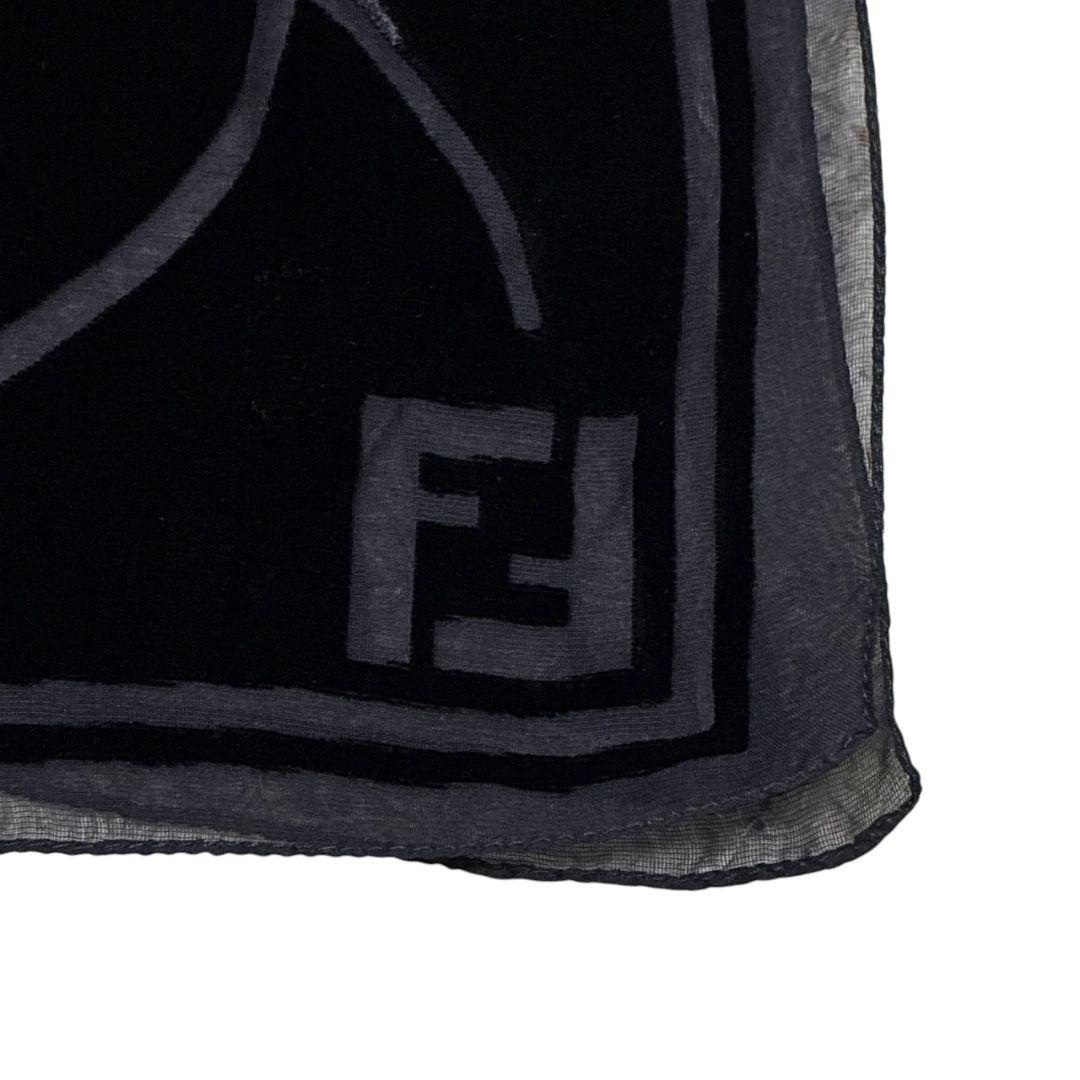 【美品】FENDI フェンディ ストール ベロア シルク混 イタリア製