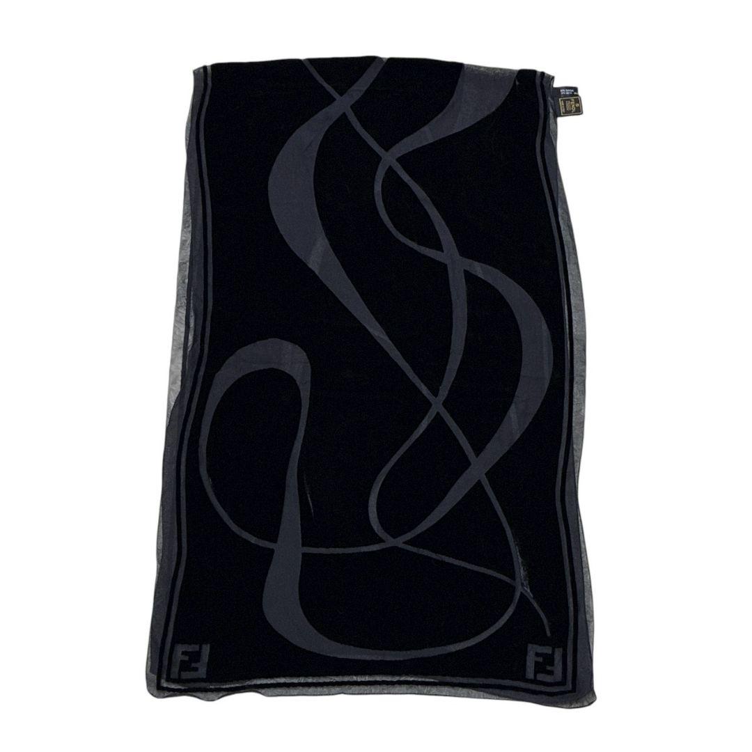 【美品】FENDI フェンディ ストール ベロア シルク混 イタリア製