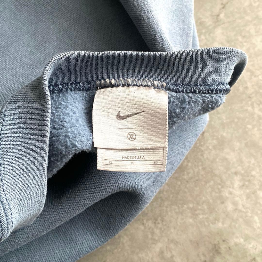 90s NIKE ミニ スウッシュ スウェット USA製 ダスティブルー