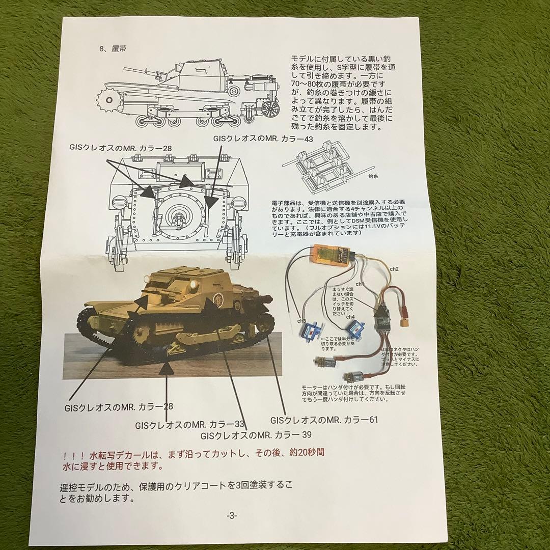 カルロベローチェ CV33 ラジコンキット ガルパン アンツィオ高校仕様の