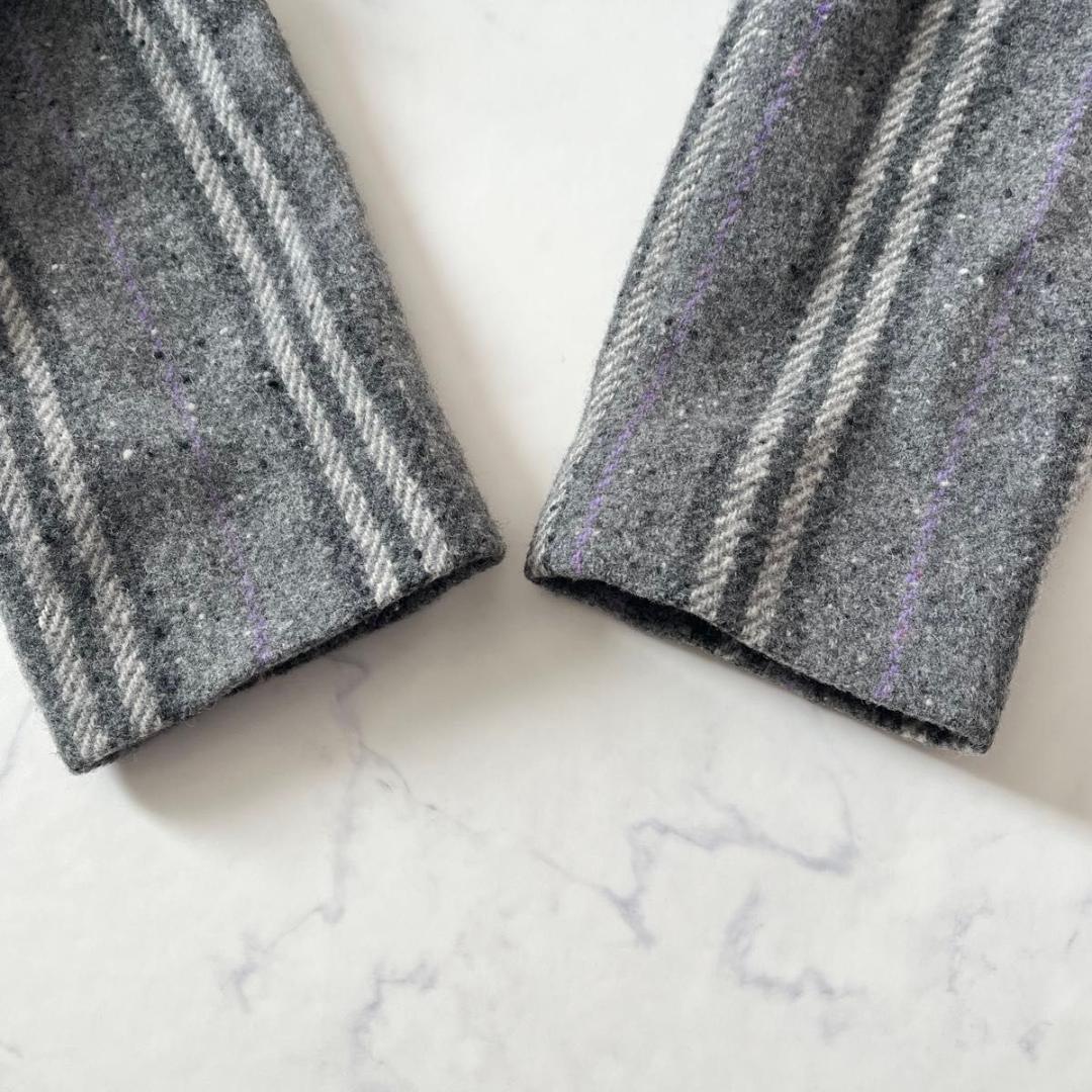 バーバリーロンドン ベルテッドロングコート ストライプ シャドーホース XL