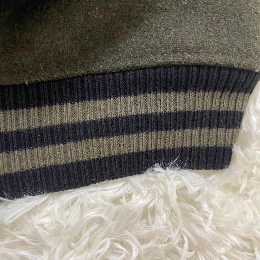 ディーゼル レザー切替 スタジャン タイガー刺繍 メルトンウール 山羊革　虎