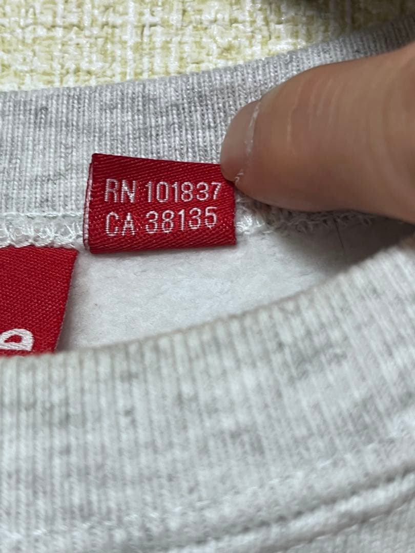 small logo Supreme クルーネック グレー