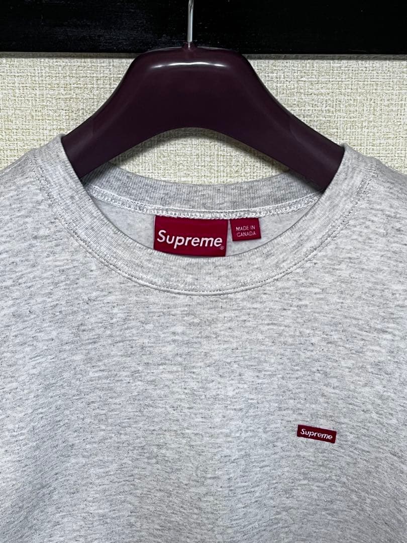 small logo Supreme クルーネック グレー