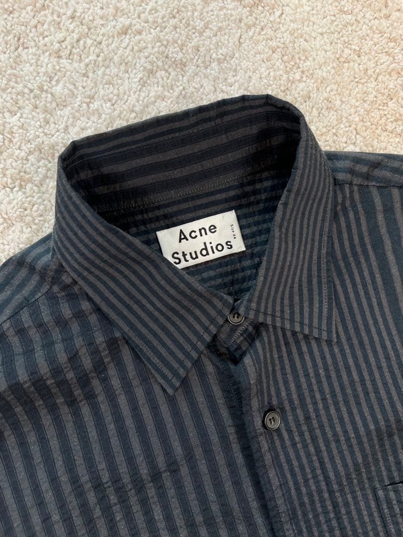 Acne Studios マルチストライプシャツ チャコールグレー 44