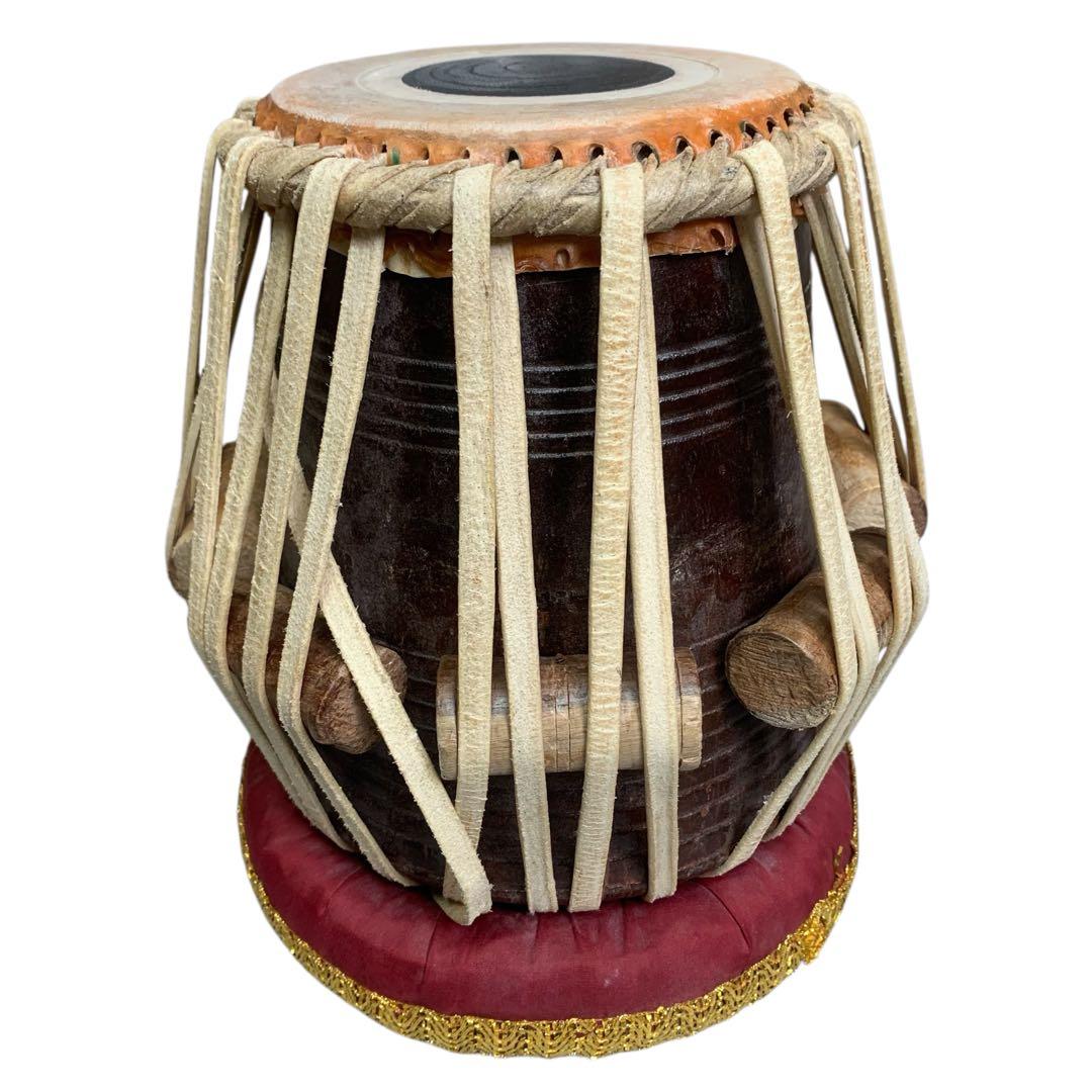 【希少】インド打楽器 タブラ&バヤンセット 台座付き