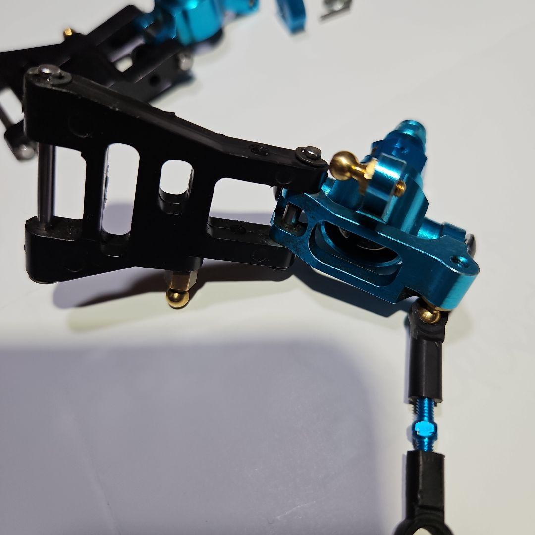 TA02用フロントリアアルミナックル、フロントCハブ、ワイドサスアーム