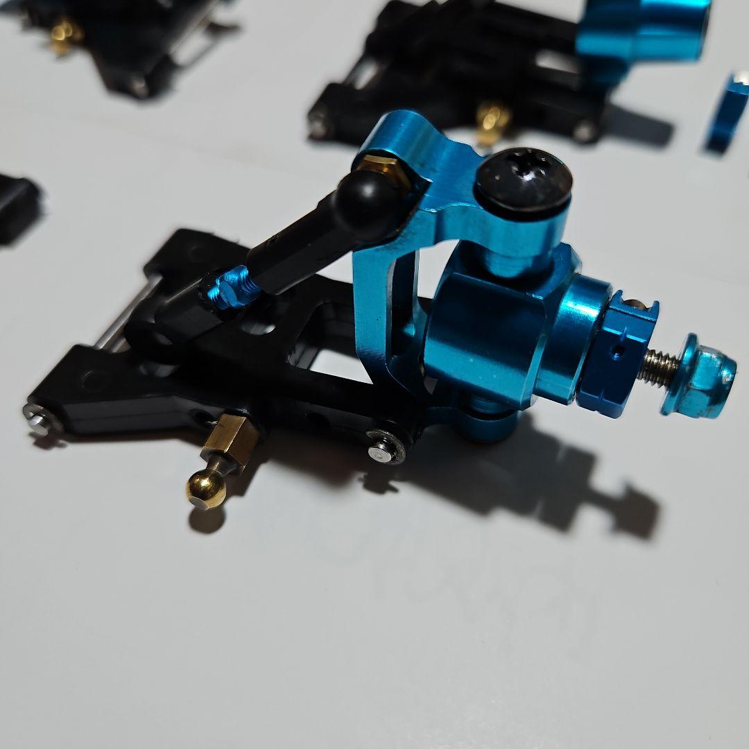 TA02用フロントリアアルミナックル、フロントCハブ、ワイドサスアーム