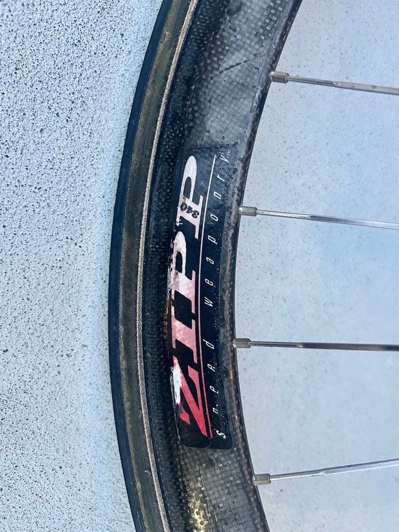 ◇ZIPP カーボンホイール前輪DURAACEハブ&タイヤ付◇重量0.97g軽量