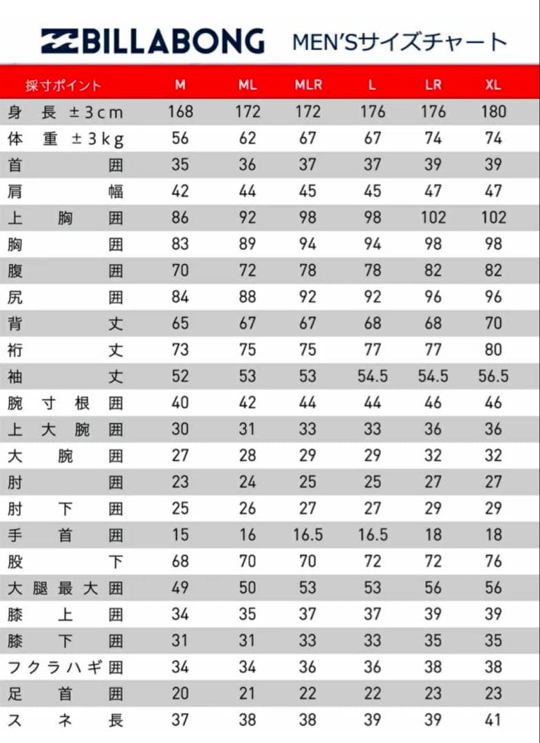 BILABONG(ビラボン)3×2mm フルスーツ メンズSサイズ相当