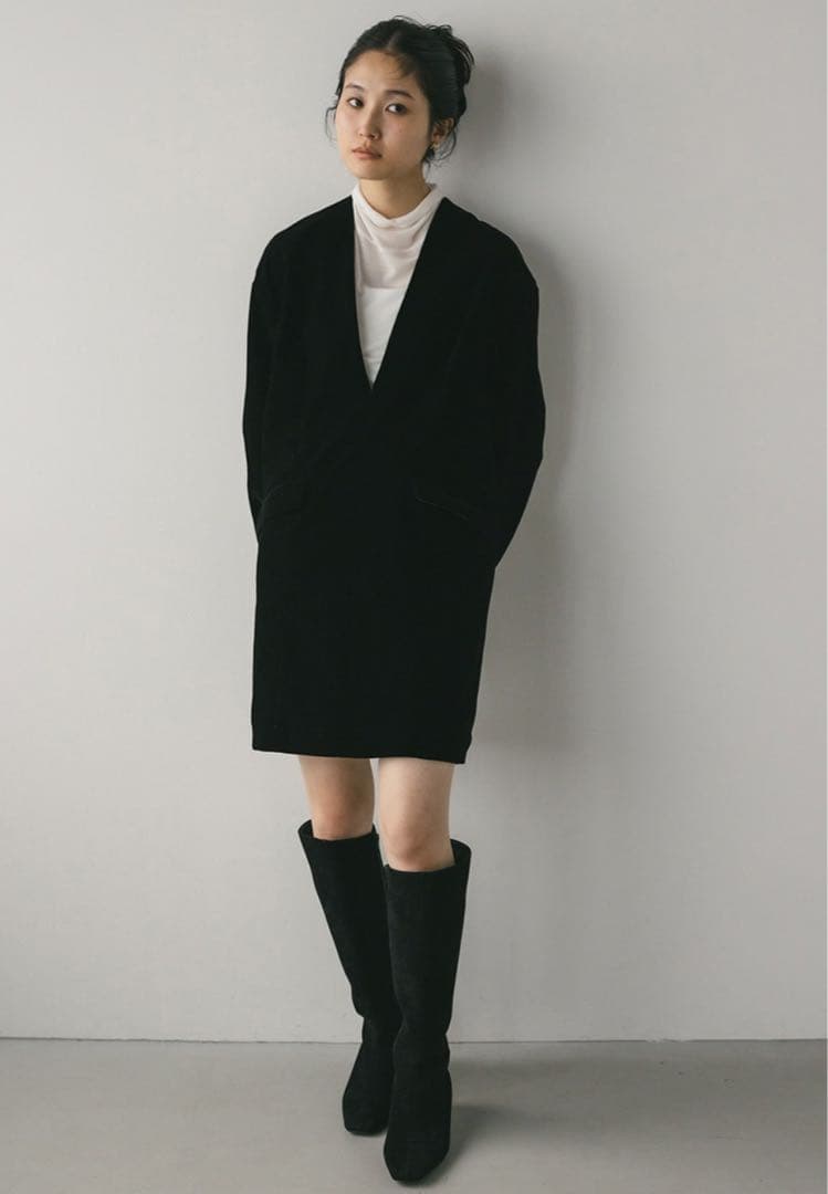 【未使用・タグ付き】テーラーベルベットミニワンピース　STYLE MIXER