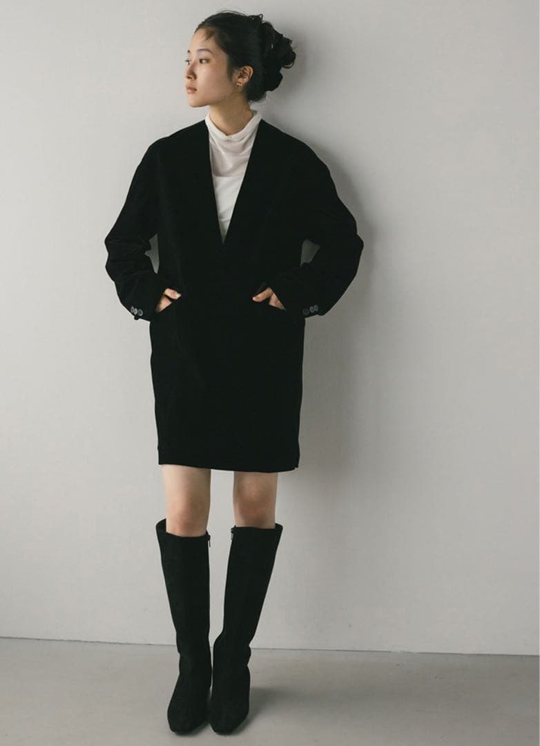 【未使用・タグ付き】テーラーベルベットミニワンピース　STYLE MIXER